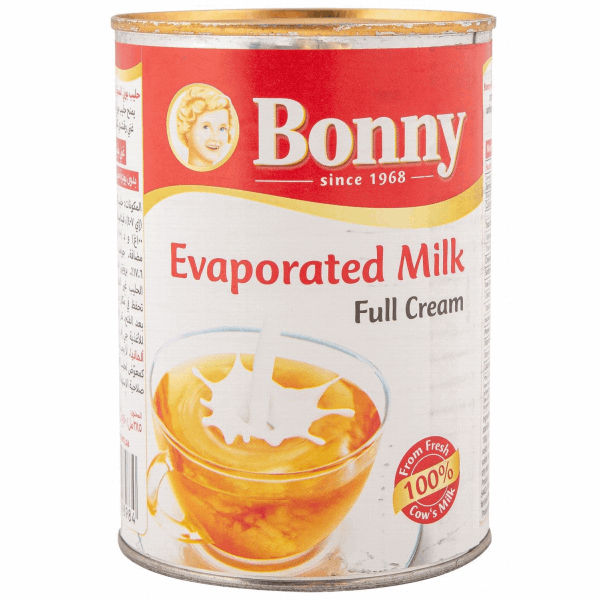 البان بونى حليب مبخر غير محلي كامل الدسم 410 جم