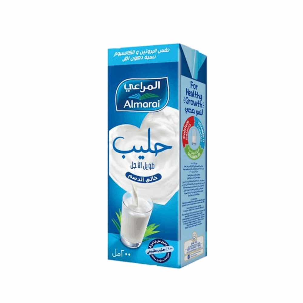 البان المراعي حليب خالى الدسم 200 ملى
